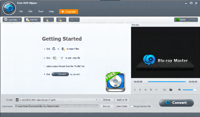 Blu-ray Master Free DVD Ripper screenshot