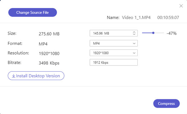 Adjust Compression Settings