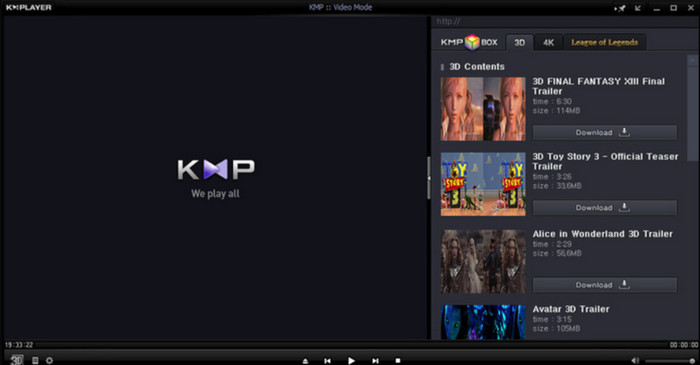 KMPlayer videólejátszó