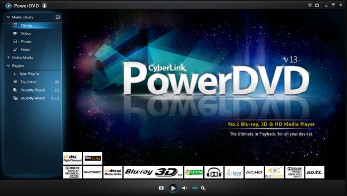 PowerDVD ビデオ プレーヤー