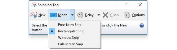rectangular snip shortcut windows