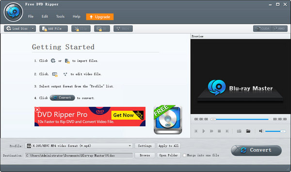 Interfaccia DVD Ripper gratuita Bluraymaster