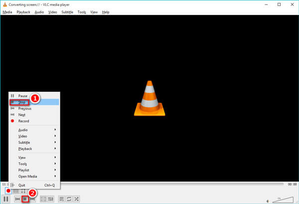 Stop vlc-skærmoptagelse