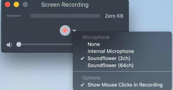 quicktime screen record no audio