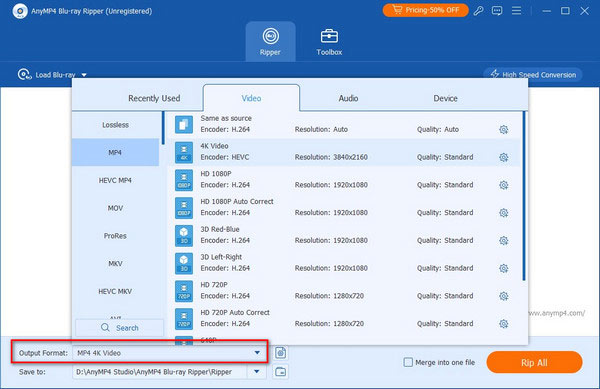 Anymp4 Bluray Ripper Output Format