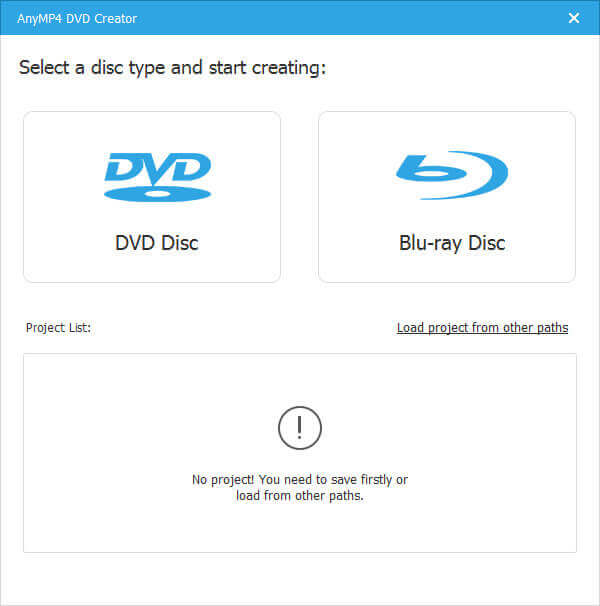 DVD Creator'ı çalıştırın