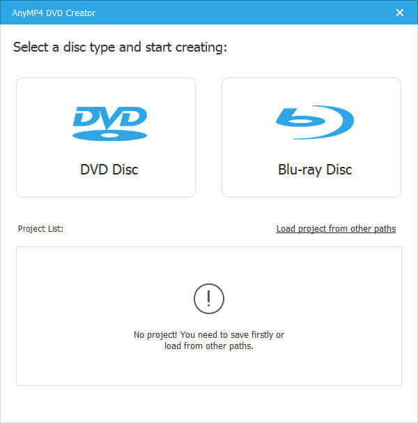 Execute o DVD Creator