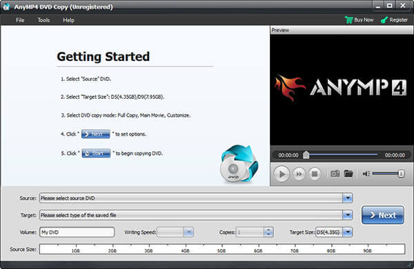 Start AnyMP4 DVD Copy