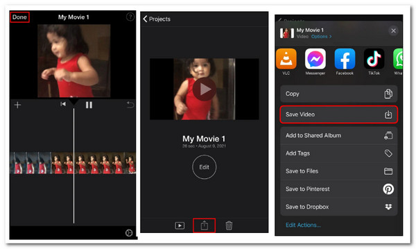 iOS iPad iMovie Importa Salva