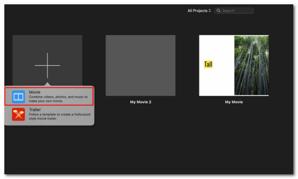 Mac iMovie Film Seç