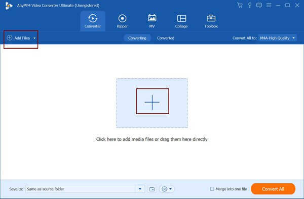 Adicione vídeos para converter