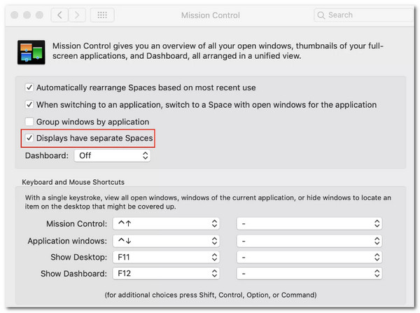 Il display del menu Apple del Mac ha spazi separati