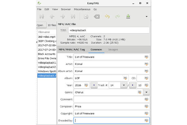 視訊元資料編輯器 EasyTag