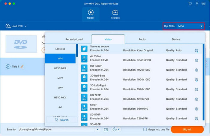 Anymp4 Dvd Ripper Formats Dvd Resolution