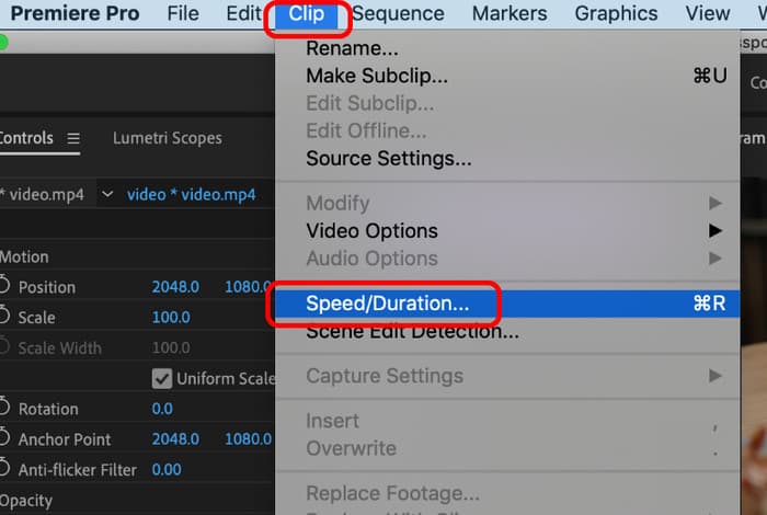 Clip Speed Duration Click