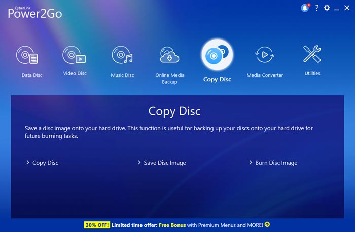 Funktion til kopiering af disk