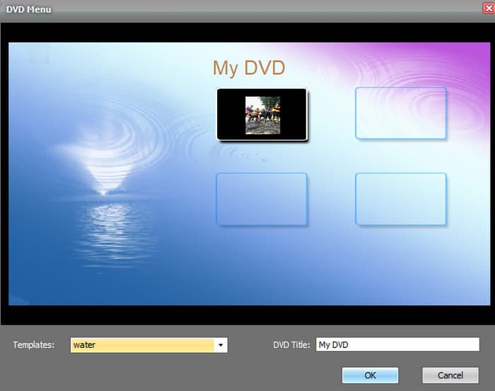 Recurso de menu de DVD