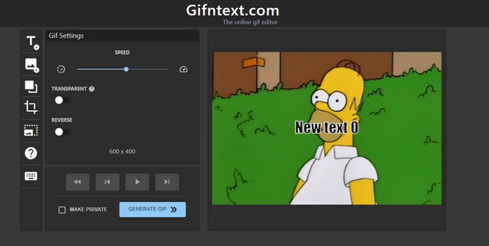 Software online di GIFNtext