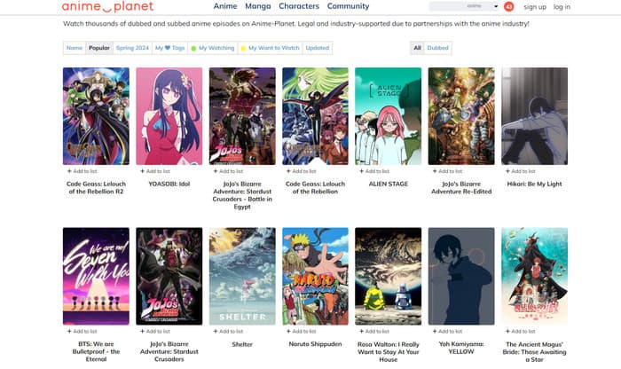 Animeplanet Gogoanime 替代品