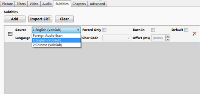 Handbrake Soft Subtitle Import Burn In