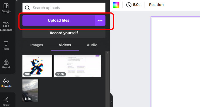 Upload Files Canva