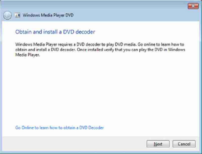 Windows Media Player installieren – DVD-Decoder