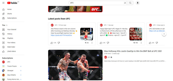 Youtube Bekijk Ufc