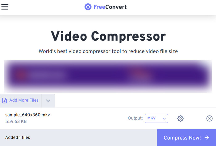 Freeconvert Compress Now Compresser la vidéo pour Whatsapp