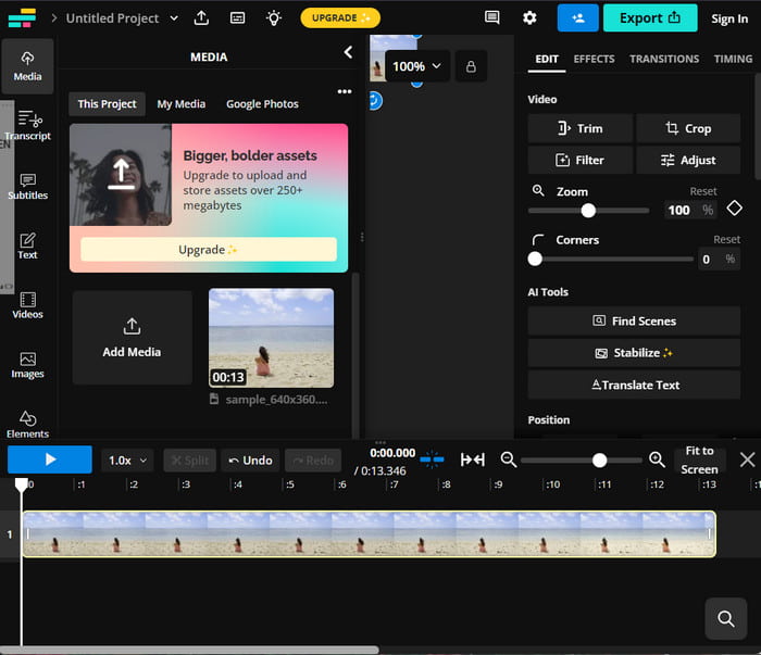 Kapwing Add Media Edit Export