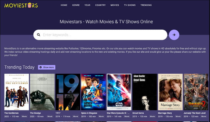 Webové stránky filmových hvězd Moviestars Fmovies