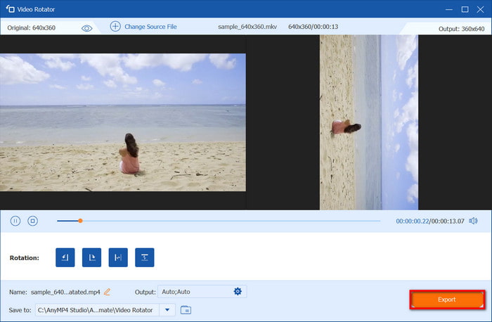 Video Converter Ultimate Video Rotator Voorbeeld Exporteren