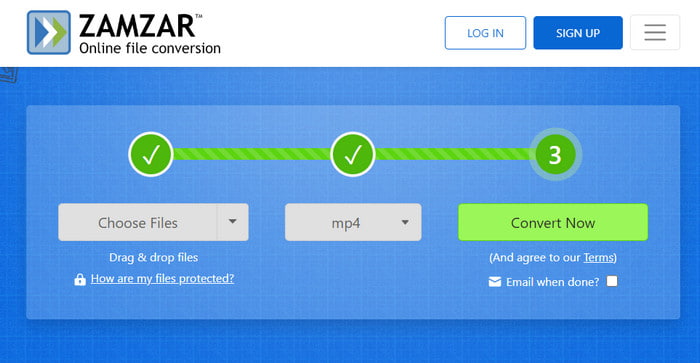 Zamzar Output Nu Converteren