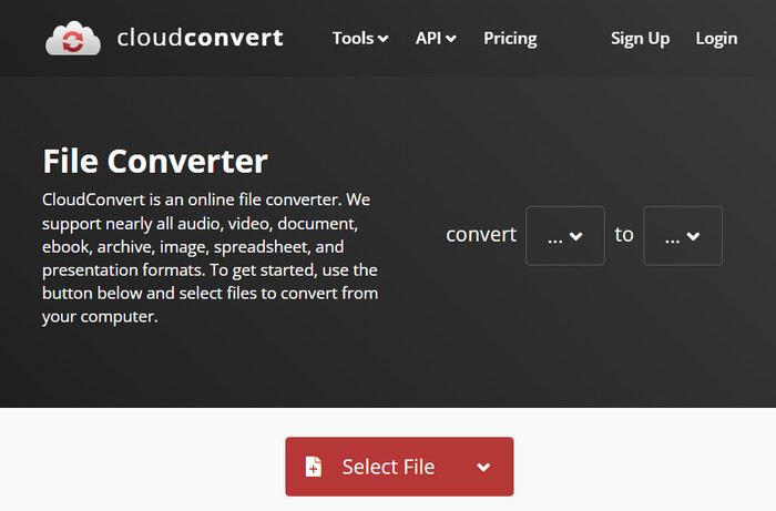 Cloudconvert Select File Add Mp4