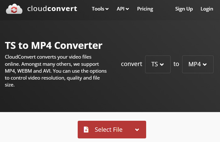 Cloudconvert Select File