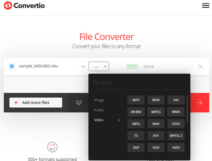 Convertio 输出格式转换