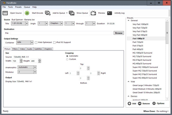 Handbrake Preset Fps Bitrate