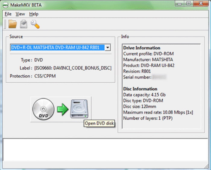 Makemkv Open Disc