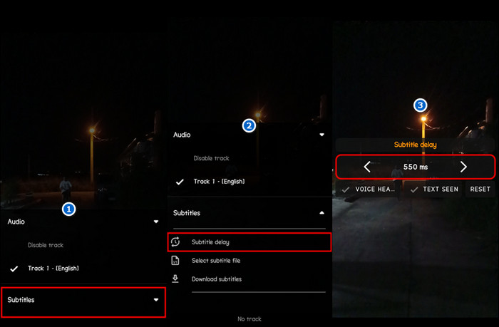 Vlc App Subtitltes Atraso de legenda Acelerar