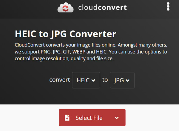 Cloudconvert Selecteer bestand