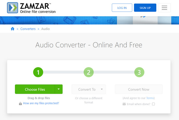 Zamzar Upload Choose Format