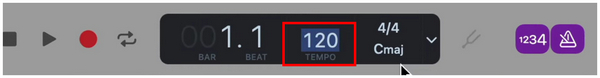 Garageband Edit Tempo