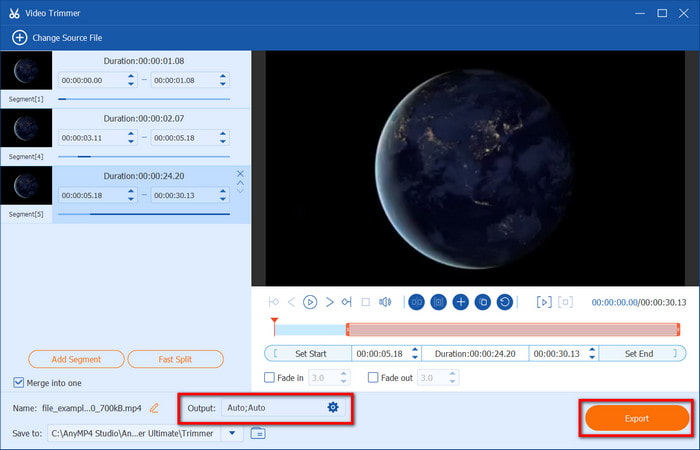 Output Format Save To Export