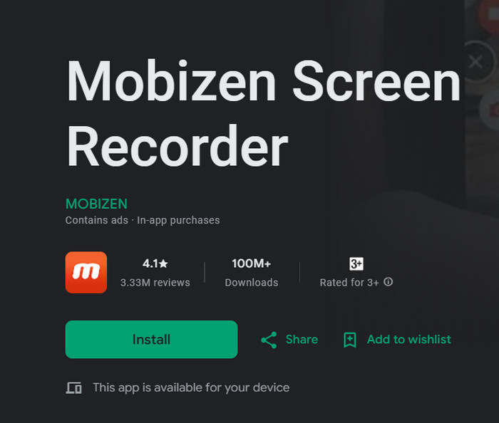 Mobizen Google Play