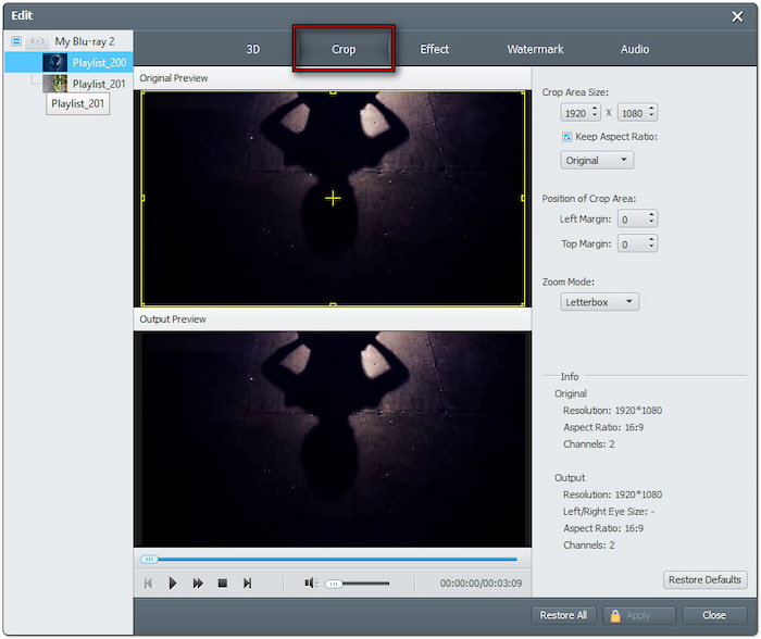 Обрезка ненужных частей
