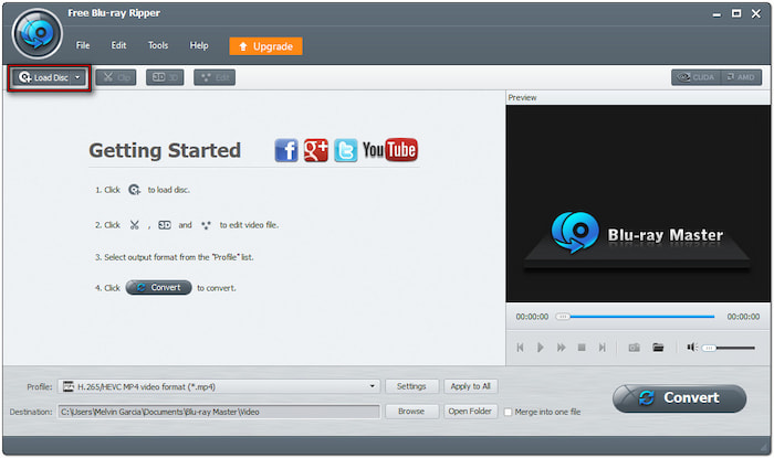 Загрузите Blu Ray для копирования